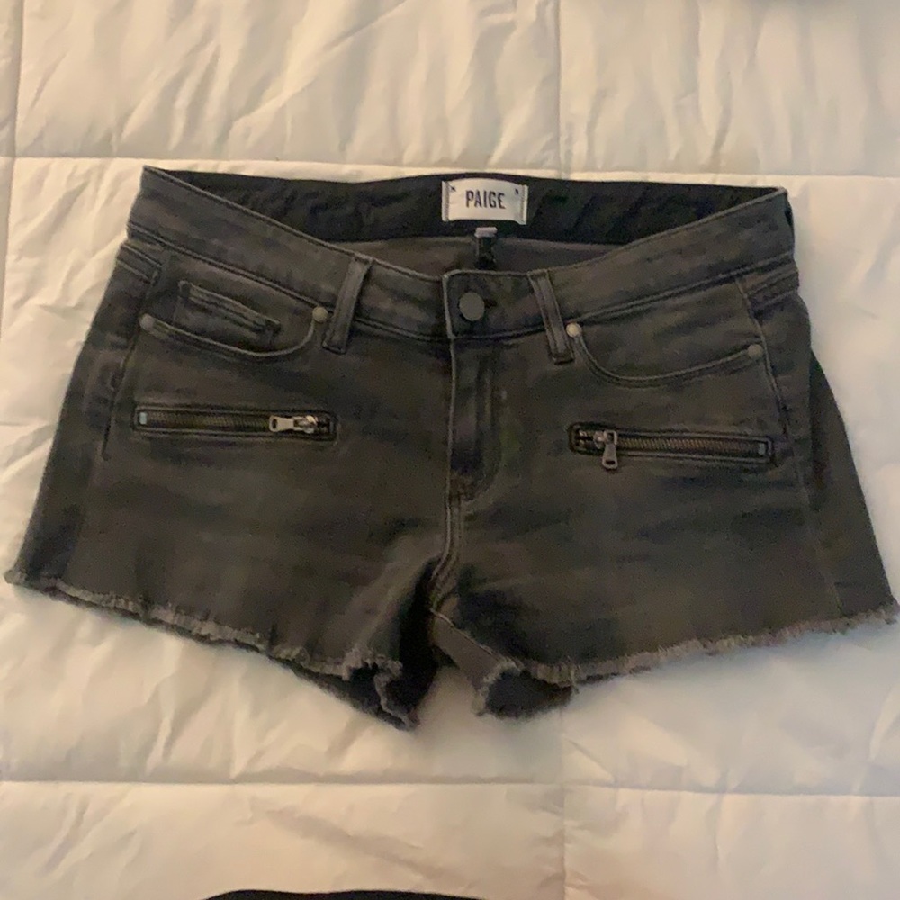 Paige Charcoal Denim Shorts Size 28 GUC
